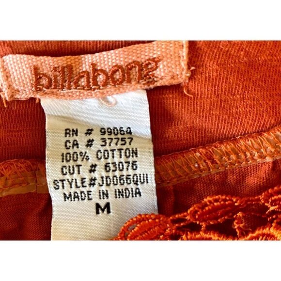 Billabong Summer Tank Dress Crochet Embroidery Sco - Picture 4 of 6